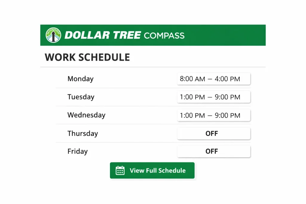 Dollar Tree Compass Login Portal: Schedules, Paystubs, and W 2 Access 3 Dollar Tree Compass Schedule